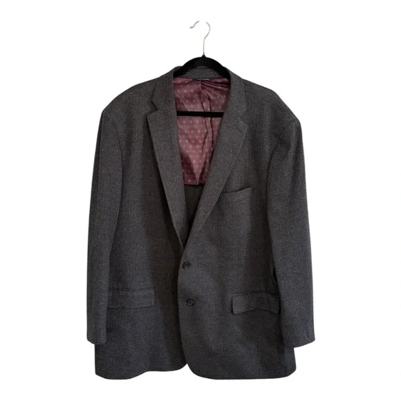 Ralph Lauren Blazer Gray Herringbone Wool Blend 52R Made In Canada Dillard’s Men - Picture 3 of 9